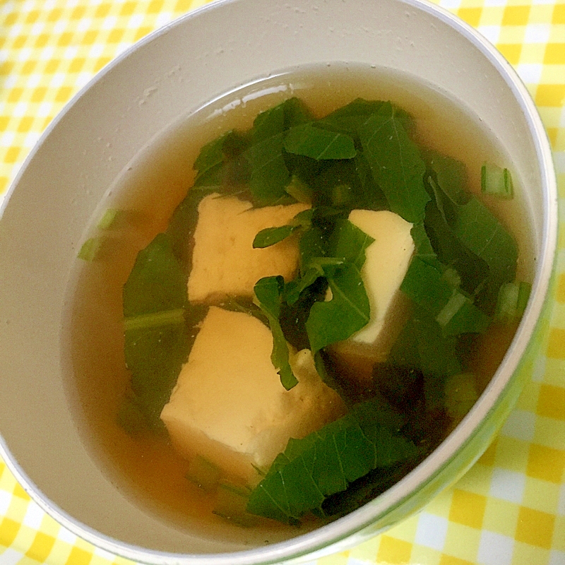 かぶの葉と豆腐のスープ☆