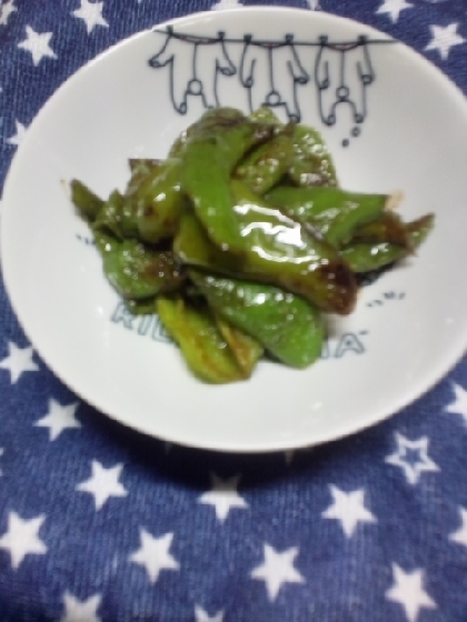万願寺唐辛子のオリーブオイル麺つゆ炒め