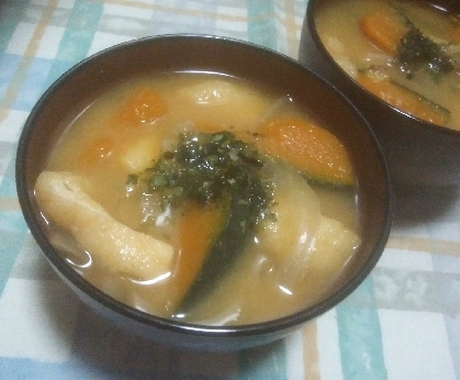 料理酒効果で、いつもの味噌汁がワンランクアップしますね。ホクホクのかぼちゃが美味しかったです。