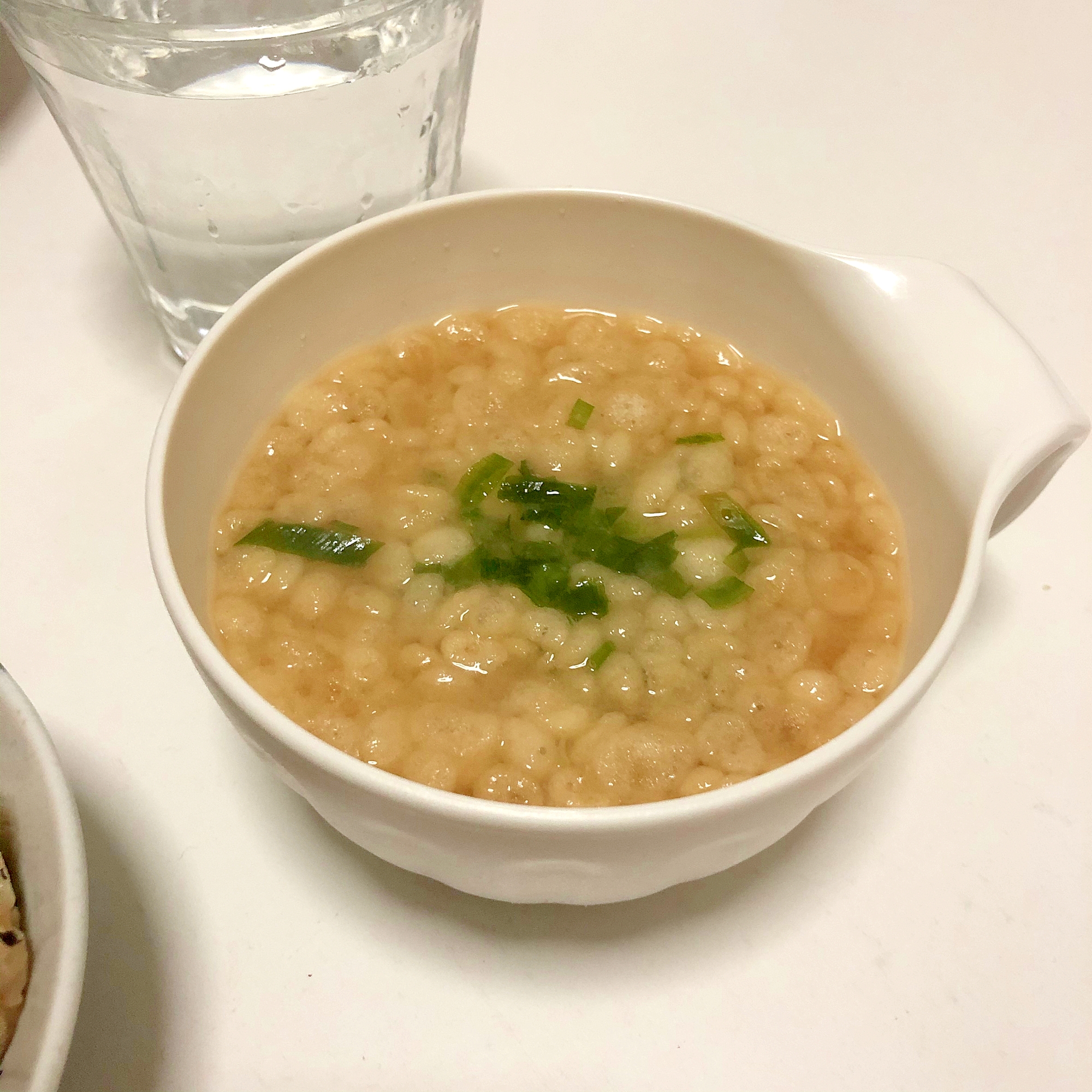 天かすとネギのお味噌汁♪