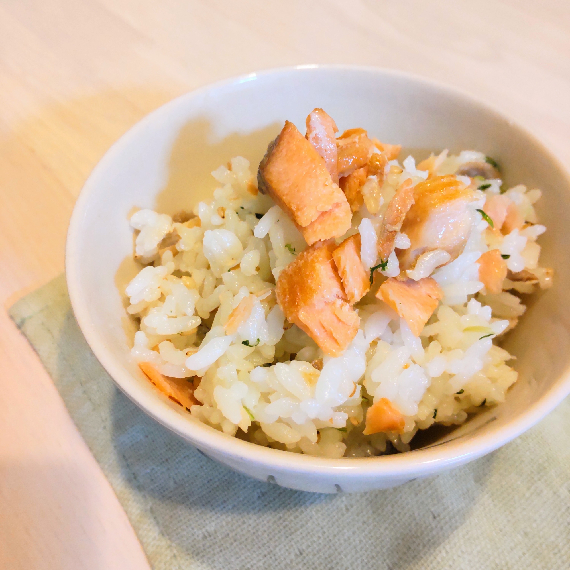 【簡単】鮭と水菜の混ぜご飯【お弁当】