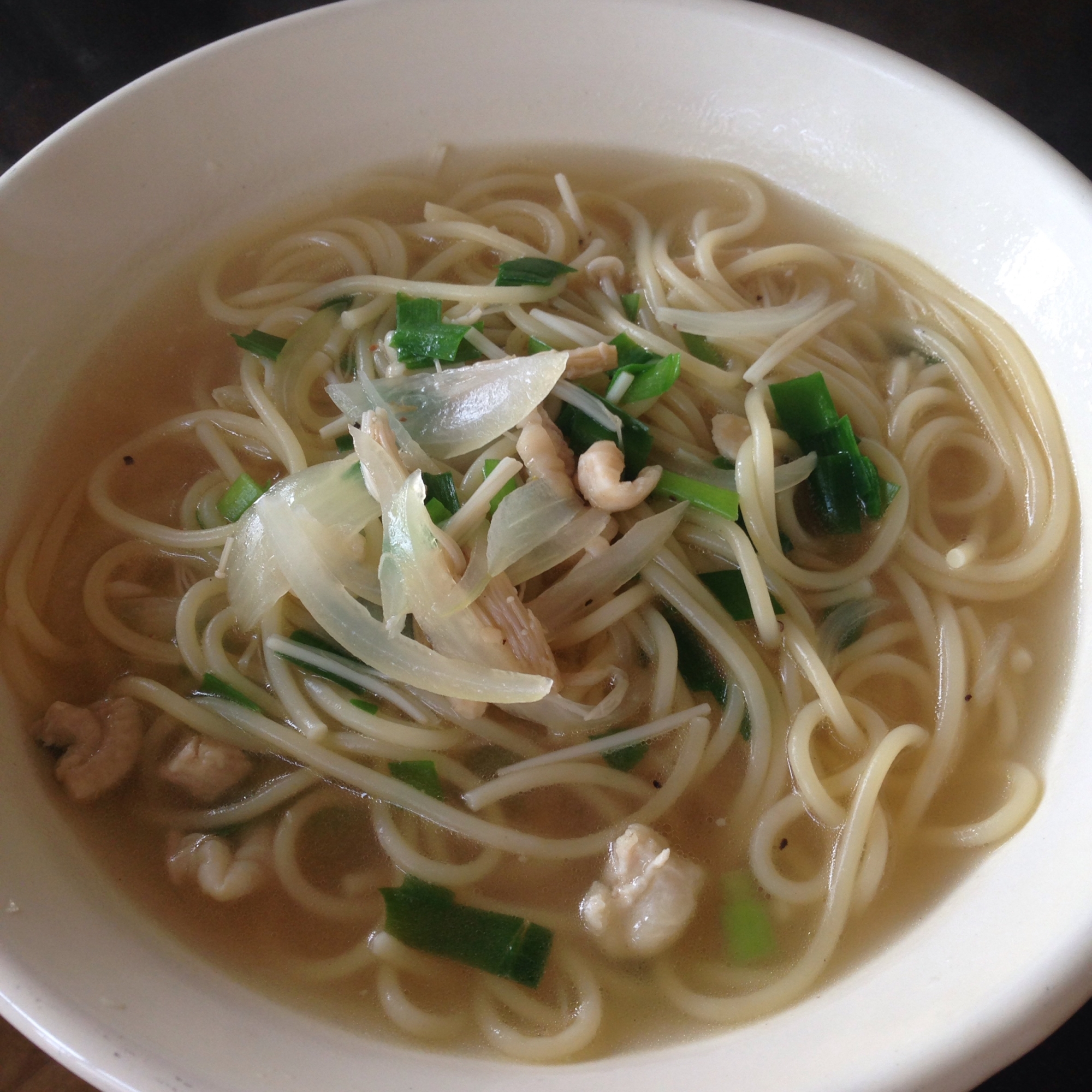 ダシダde鶏皮とえのきのスープパスタ♪