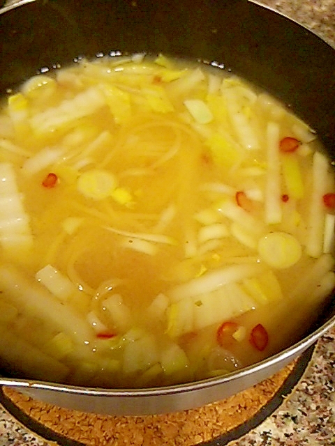 大根と白菜のスパイス味噌スープ