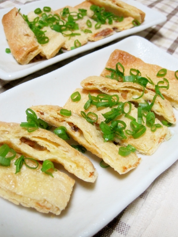 油揚げのアンチョビはさみ焼き レシピ 作り方 By ｙａｍａｔ 楽天レシピ