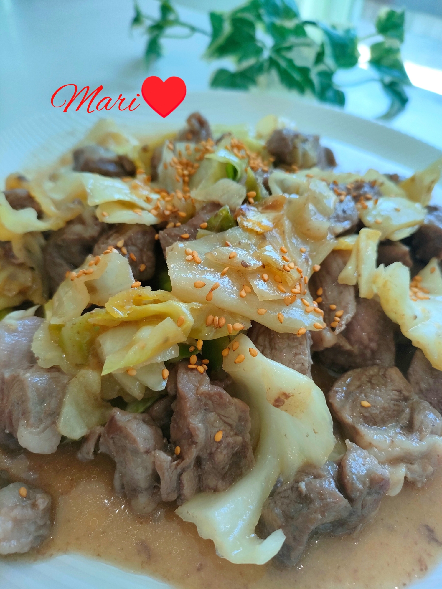 ご飯が進む♡ラム肉とキャベツの味噌炒め