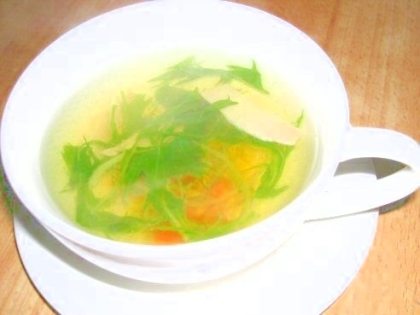 簡単　水菜のコンソメスープ
