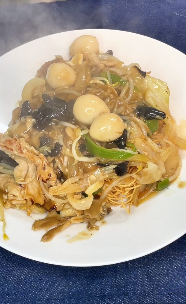 醤油麹あんで本格！皿うどん（かた焼きそば）