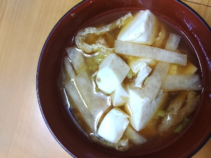 大根と油揚げのお味噌汁( ˆᴘˆ )