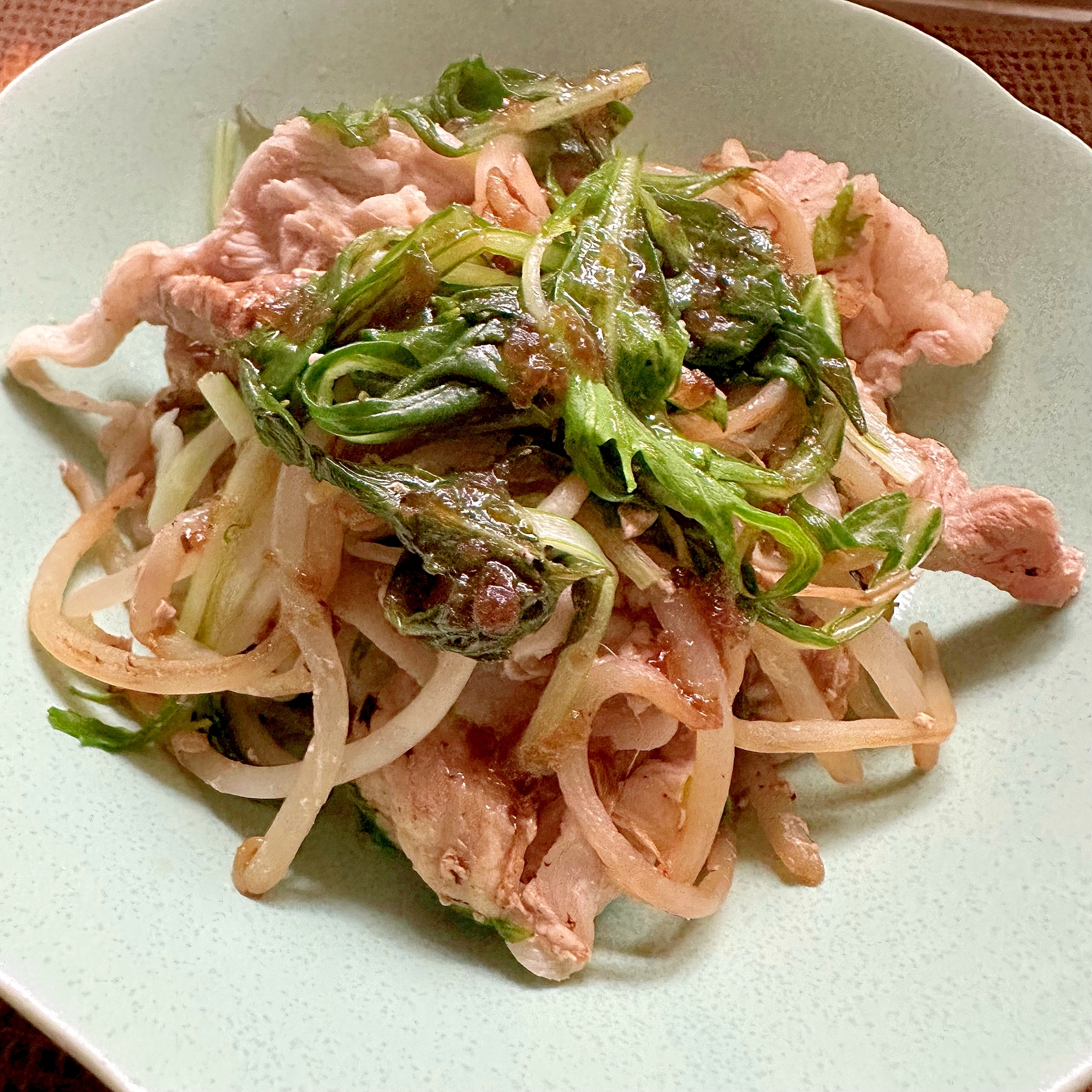 豚肉と水菜の重ね蒸し °･:✿.*