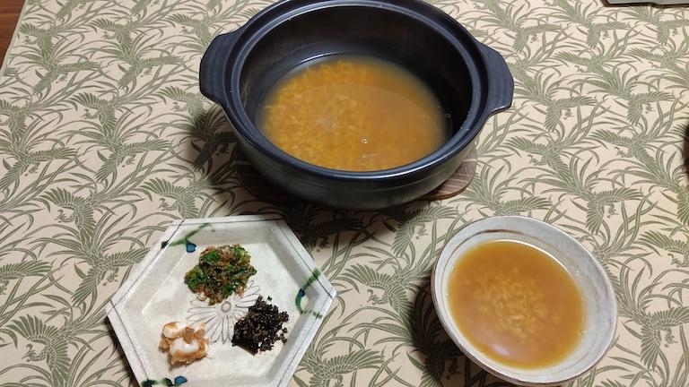 冬の朝ごはん　茶粥