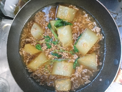 冬瓜頂いたので、参考にさせて頂きました。豚ひき肉で作りましたが、美味しかったです(^^)