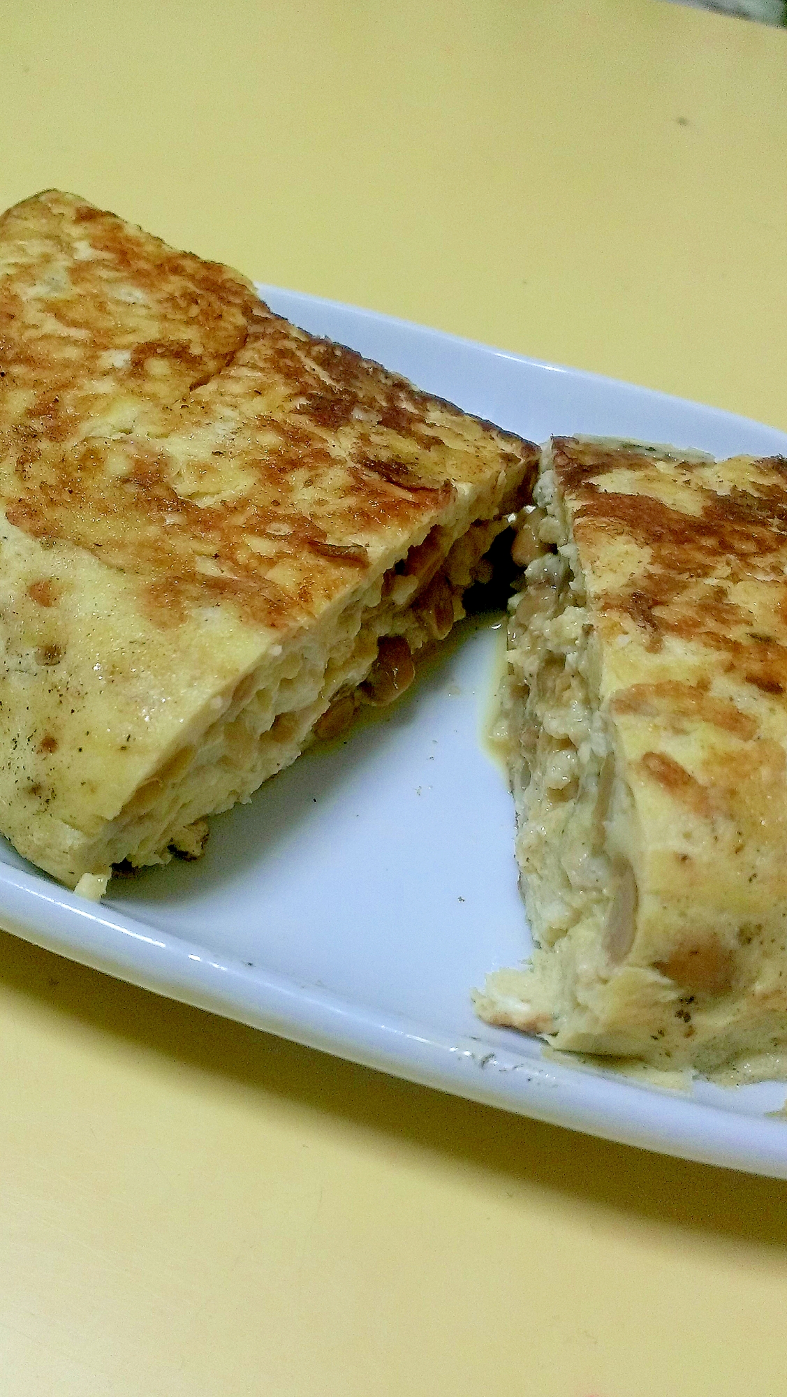 子供が喜ぶ！納豆と鶏ひき肉のオムレツ♪