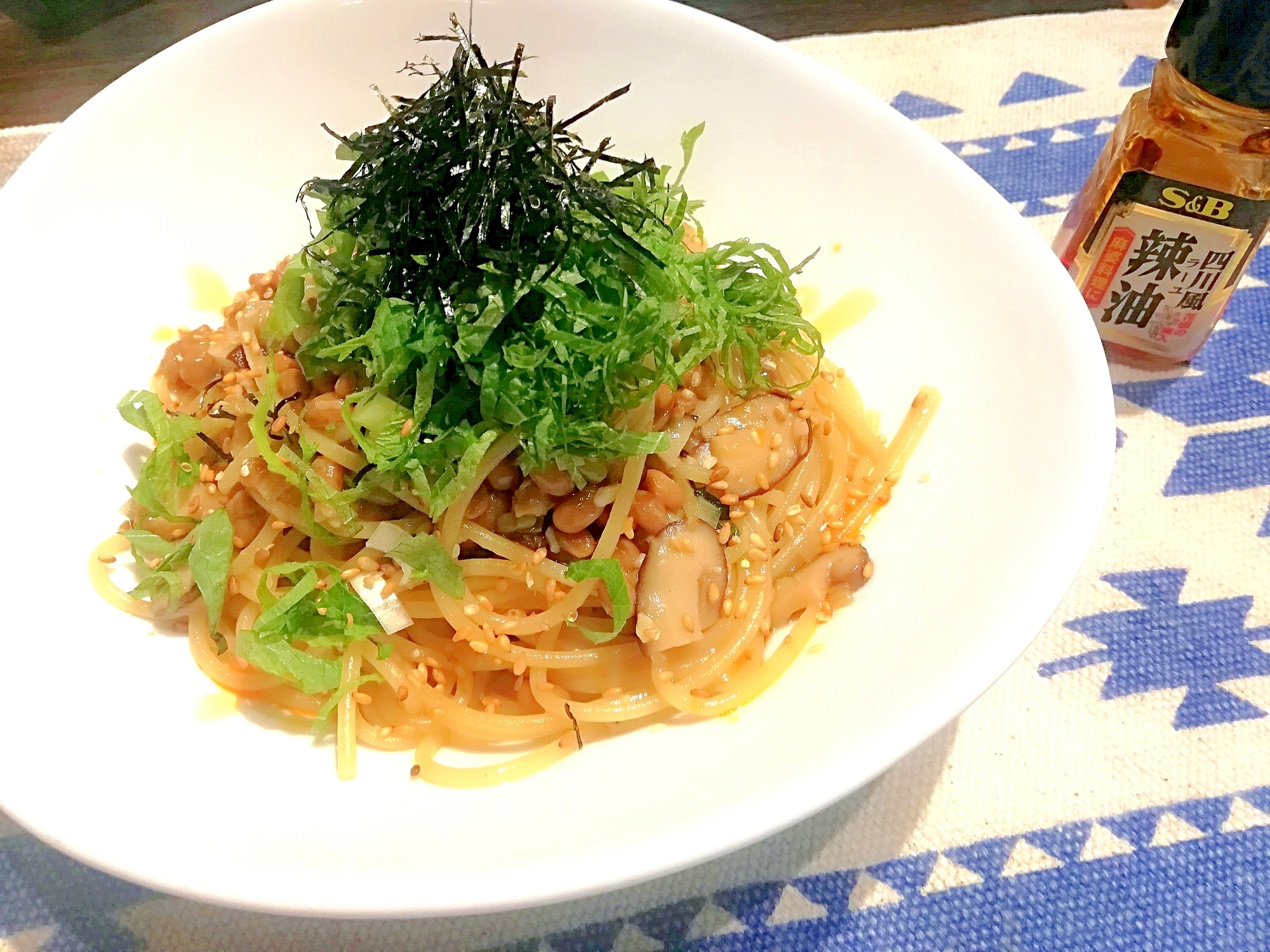 大葉たくさん納豆パスタ♪