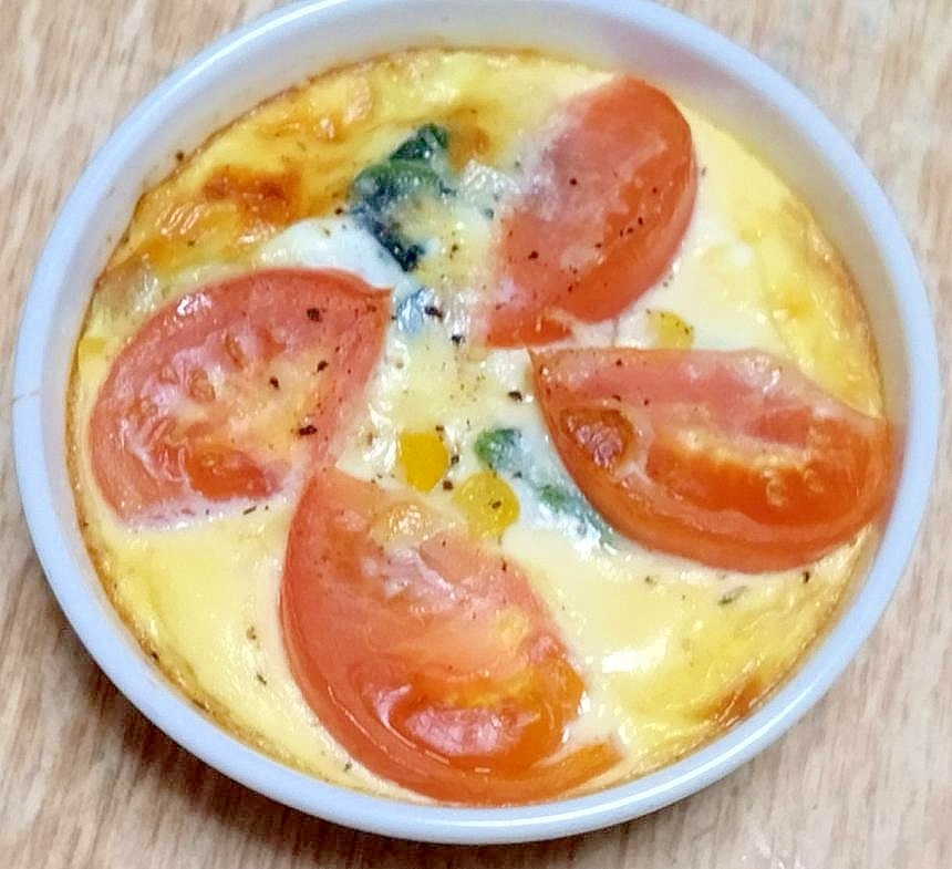 トマトとほうれん草の簡単キッシュ♪