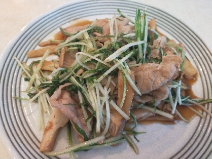 めんつゆで簡単♡超特急♡豚肉と水菜の柚子胡椒炒め