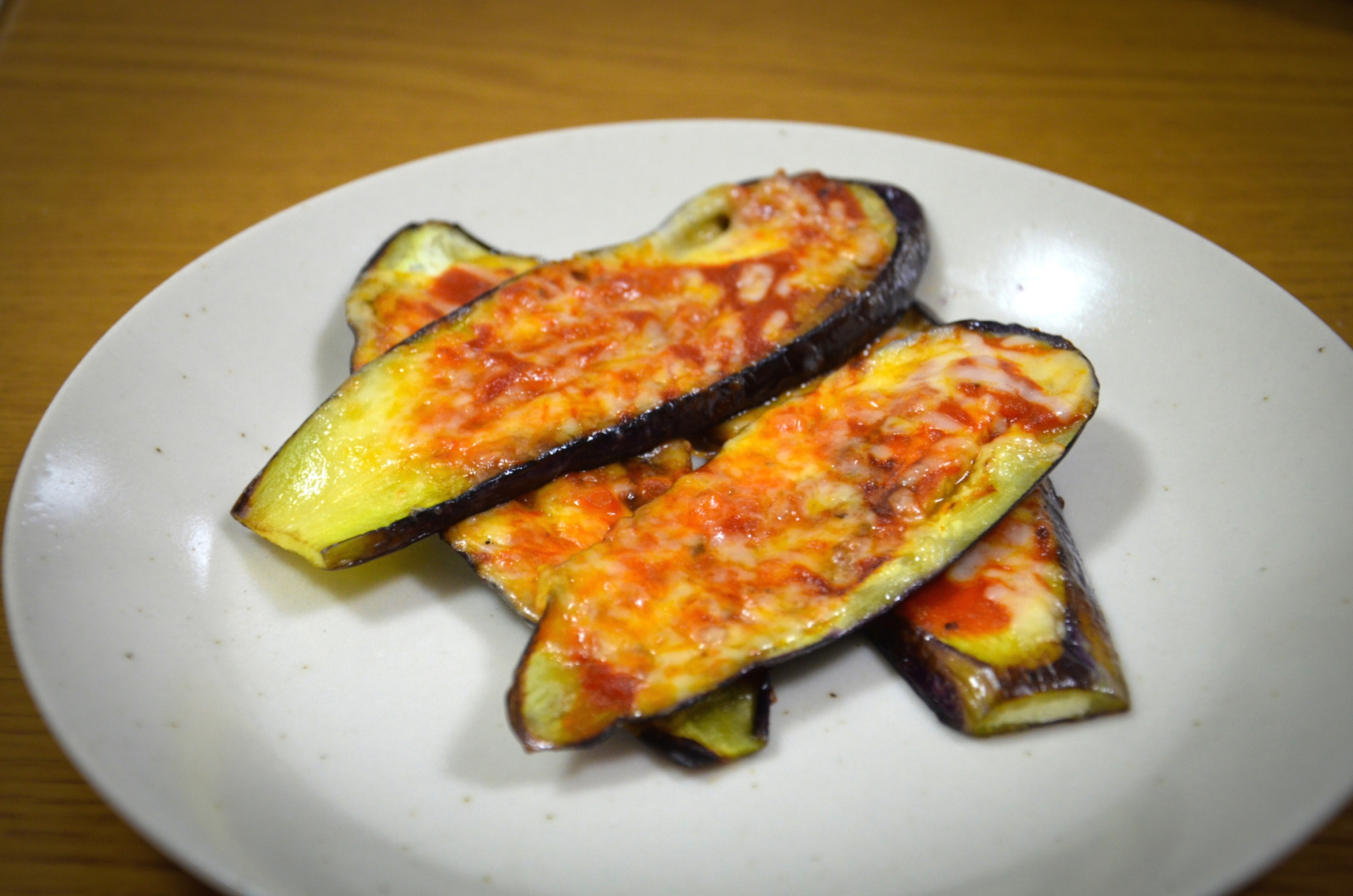 【簡単おつまみ】　茄子のピザソース焼き