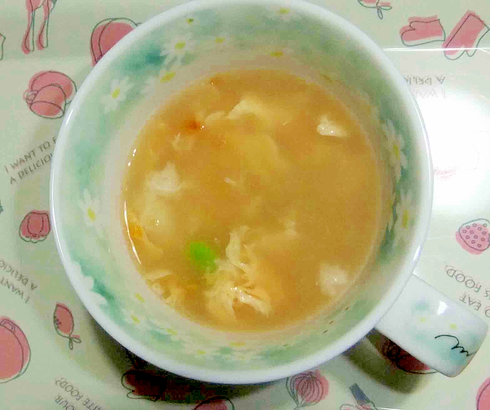 おもち入り枝豆たまごスープ