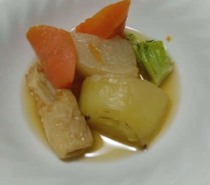 今日の煮物＠カブ・甘長唐辛子・チクワ・ゴボウ・人参