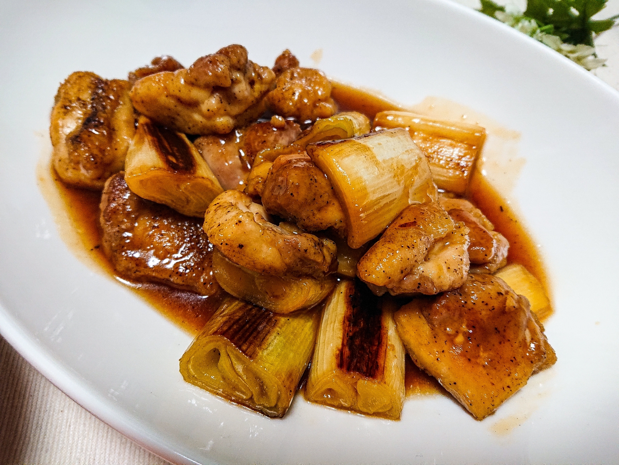 簡単おかず！鶏もも肉と白ねぎの甘酢餡掛け