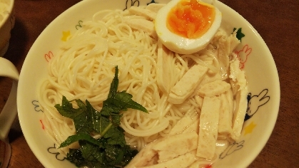 サラダチキンを使ったそうめん汁