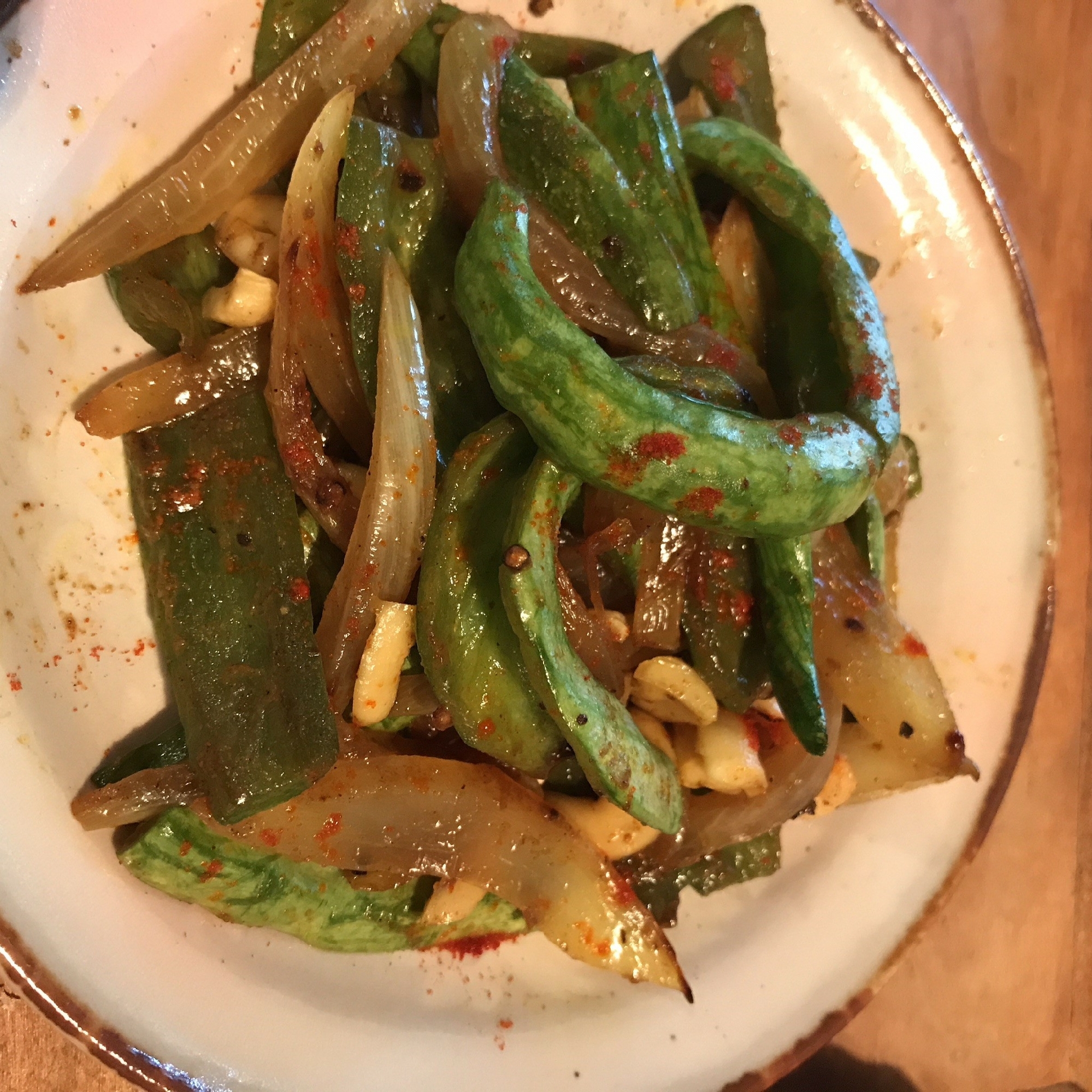 蛇ウリと野菜のカレー炒め