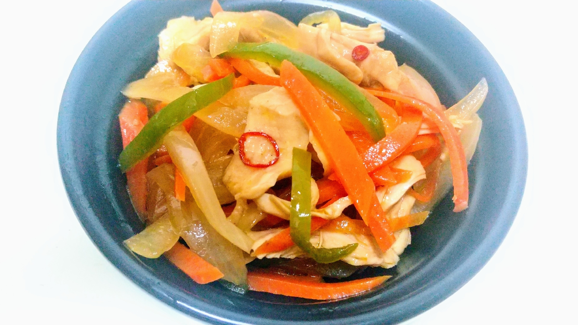 鶏ささみにんじんピーマンたまねぎの南蛮漬け