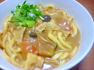 **カレースープをアレンジ*牛乳カレーうどん**