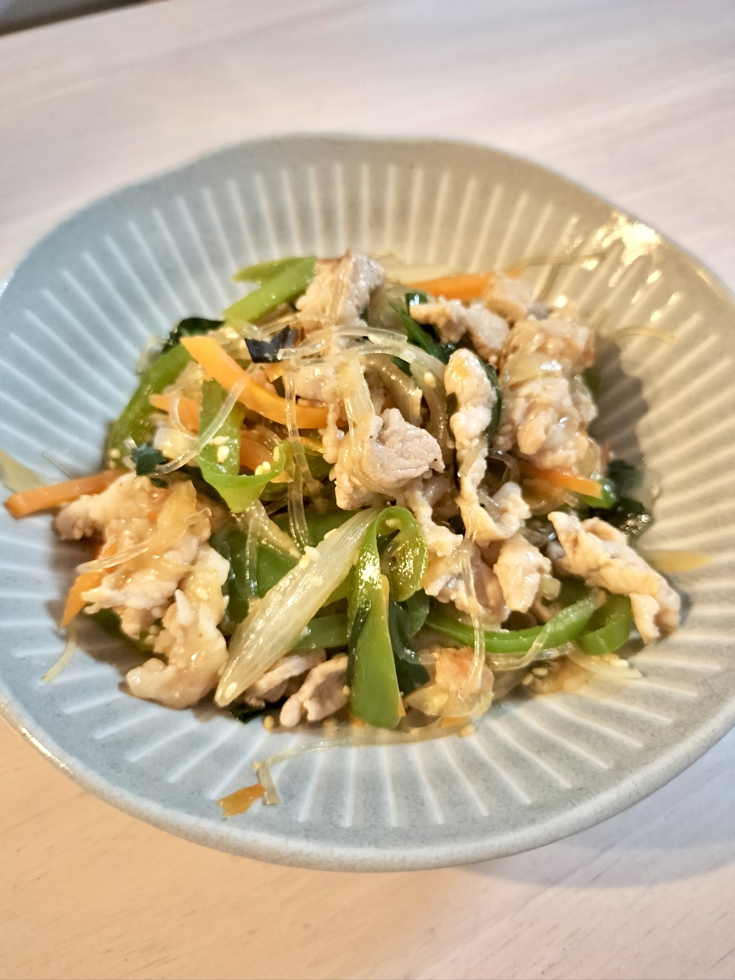 焼肉のタレでチャプチェ風春雨と肉野菜炒め