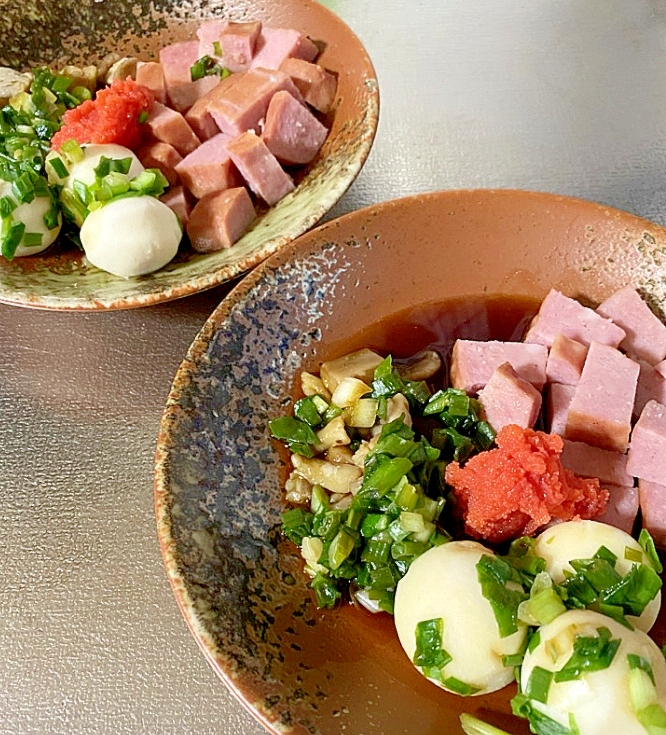 蒸籠で簡単　ハムとお野菜蒸し　明太子のせ＊＊＊