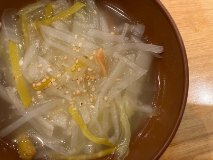 白菜カニカマ中華スープ