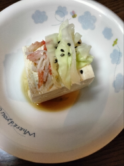 キャベツカニカマ冷奴