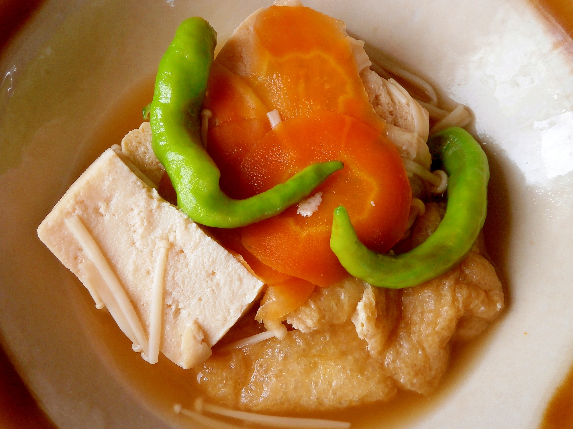 とうがらしと高野豆腐の煮物