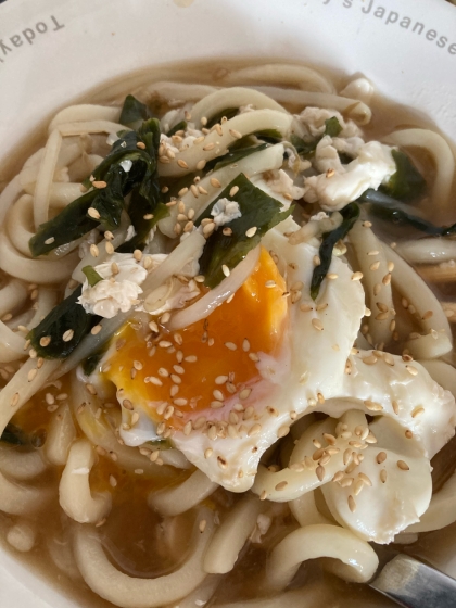 韓国のりフレーク掛け釜玉うどん