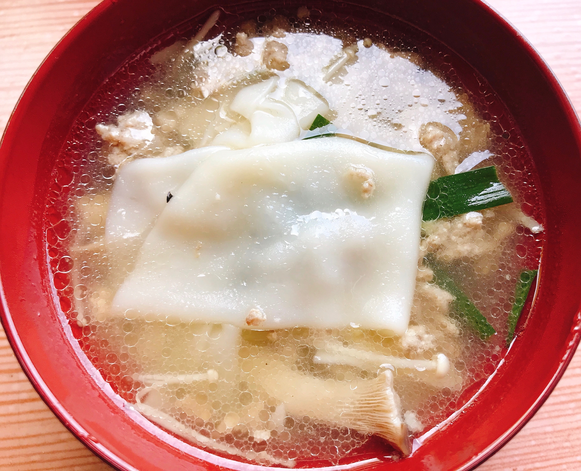 簡単ワンタン風スープ