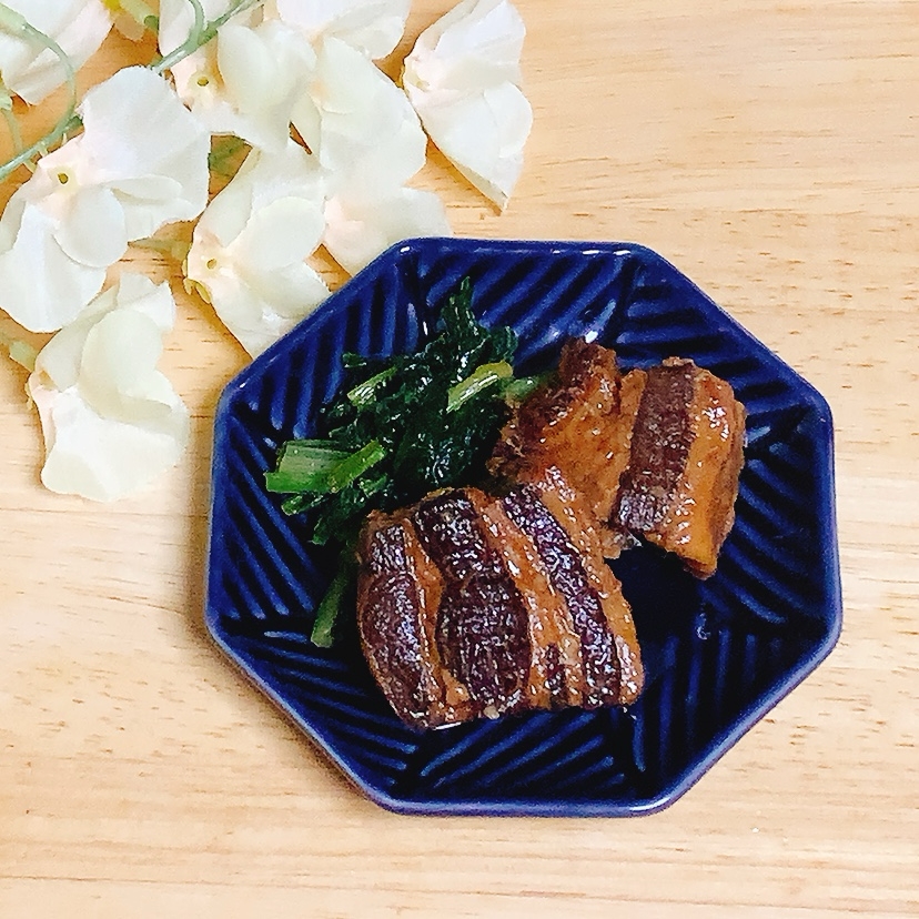 豚肉角煮と小松菜煮物✧˖°