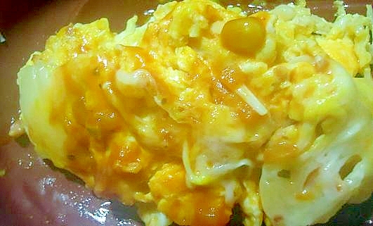 レンジで簡単 エノキ入り玉子のカレーチーズかけ レシピ 作り方 By ちぇざ8003 楽天レシピ