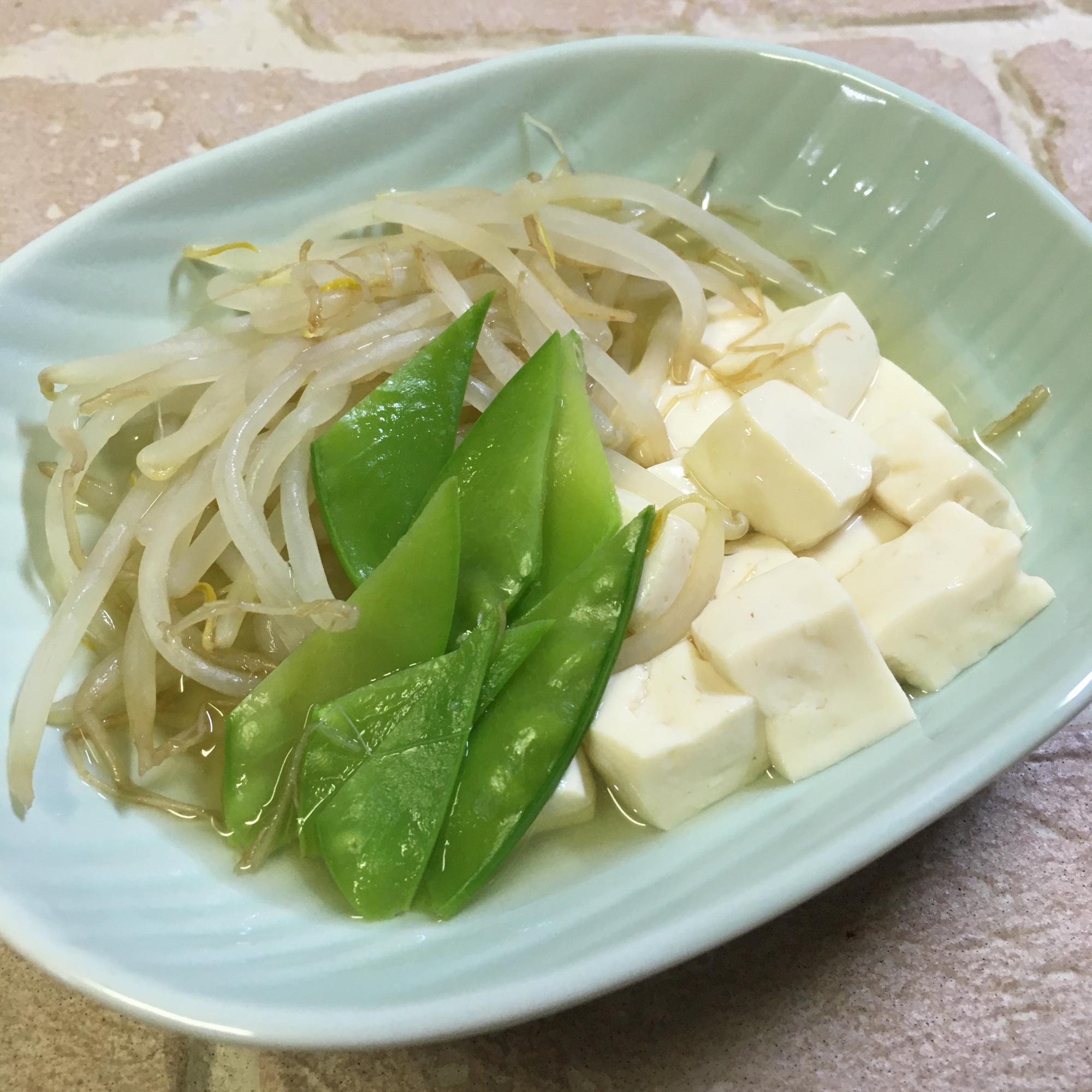 まるさんふりだしde豆腐ともやしのさっと煮♪