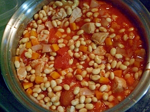 豚モモ肉の大豆のトマト煮