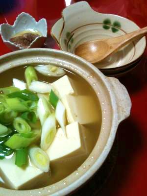 カワハギのアラでお鍋♪美味しい湯豆腐☆