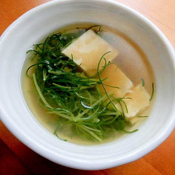 ５分！朝ご飯にも♡おかひじき&豆腐❤・・❤味噌汁♪