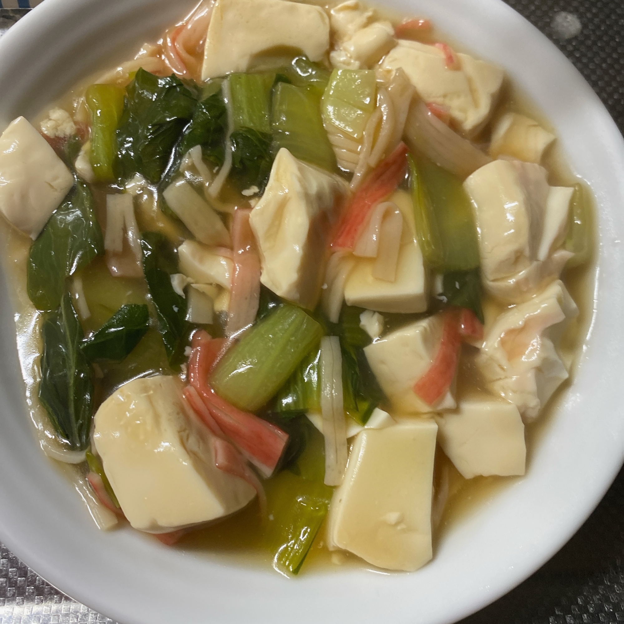 豆腐と青梗菜の餡風味