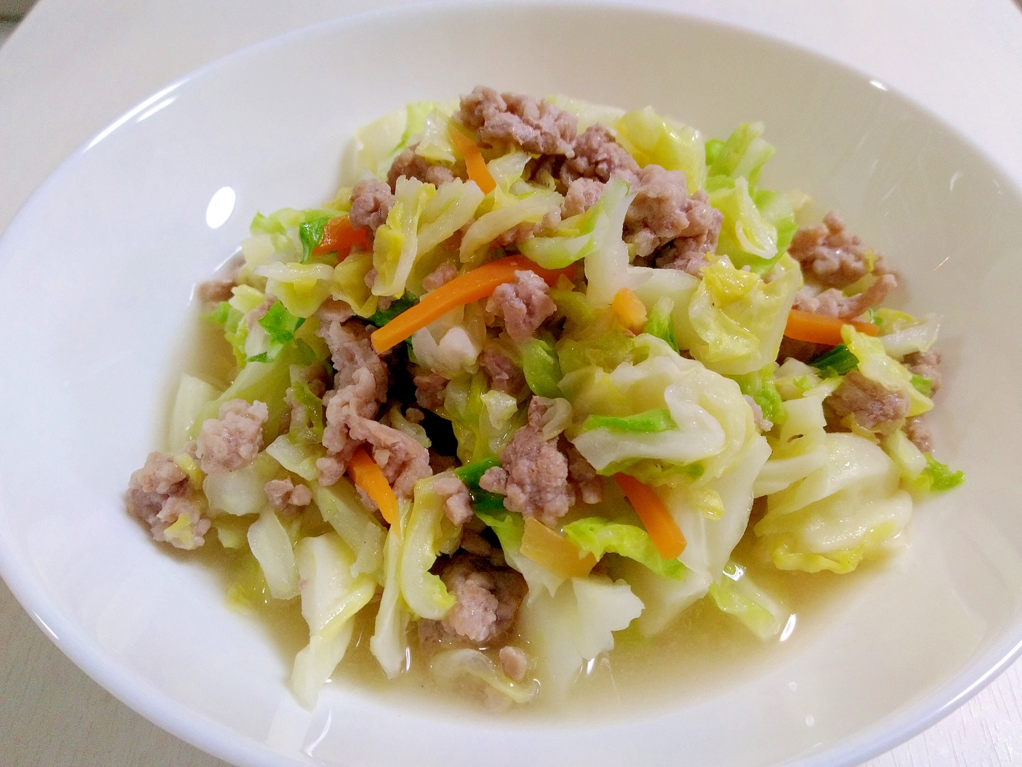 ウェイパーで 挽き肉とキャベツの中華炒め レシピ 作り方 By うーころちゃん 楽天レシピ