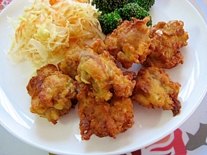 節約&かさ増し♪豚こまと玉ねぎでふわふわから揚げ