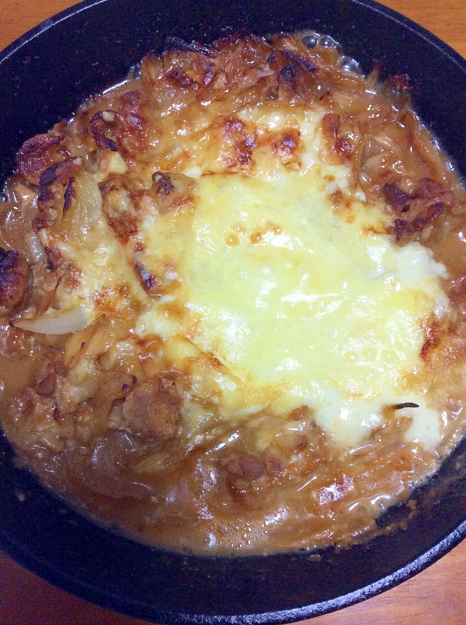 豚玉ねぎ炒めチーズ焼き