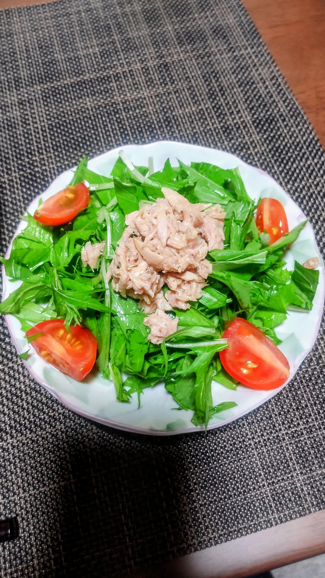 水菜トマトツナのサラダ