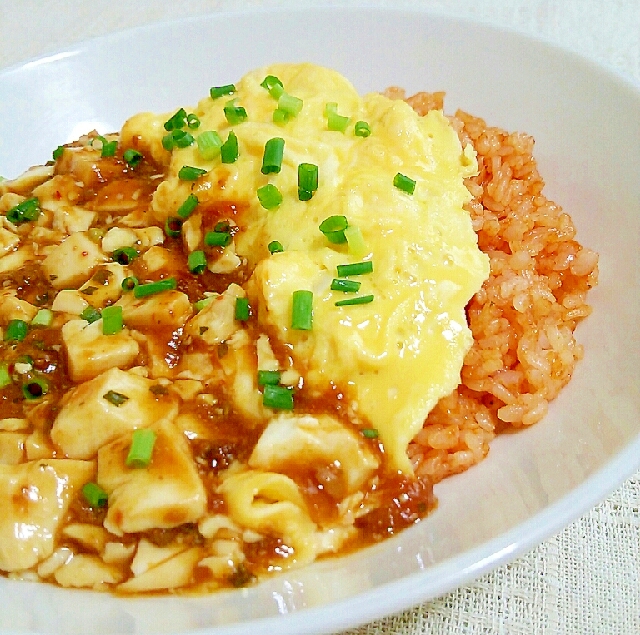 アレンジ❀リメイク❀麻婆豆腐でオムライス