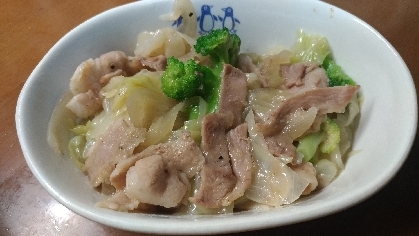 豚バラ薄切り肉とブロッコリーの炒め物
