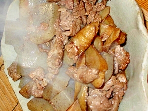 牛肉牛蒡蒟胡麻油入り生姜味