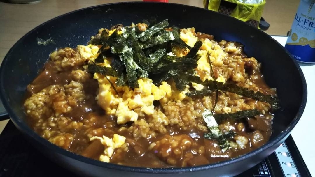 フライパンで簡単　焼きカレー