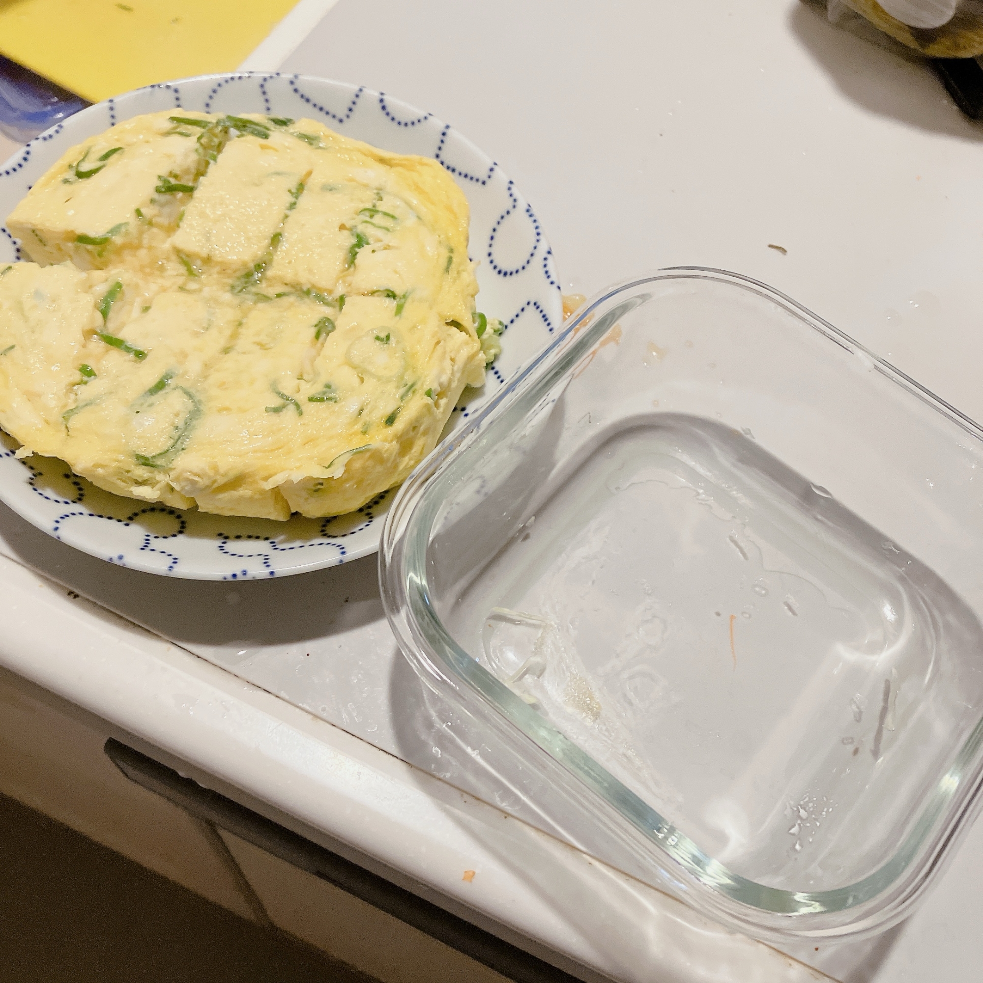 ダイソーガラス器で作る電子レンジでだし巻き卵